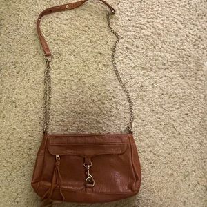 Brown Faux Leather Crossbody Purse